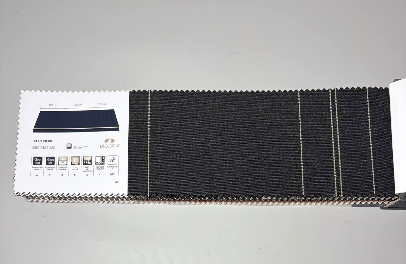 muestra de lona rayada